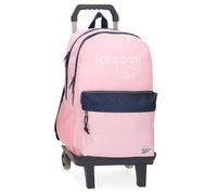 Reebok Sidney Zaino Scuola con Carrello Portatile 15,6 Pollici Rosa 31x44x15 cm Poliestere by Joumma Bags, Rosa, Taglia unica, Zaino scuola con carrello
