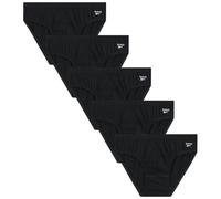 Reebok Slip da uomo a vita bassa, confezione da 5 pezzi di biancheria intima in morbido cotone con custodia sagomata di supporto, vestibilità di supporto per l'uso quotidiano, Nero/Nero/Nero/Nero