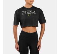 Reebok - T-shirt corta grafica da donna RBK Lab, Black, Taglia: 2XS