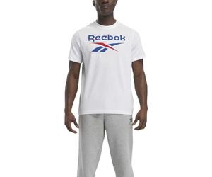 Reebok T-Shirt da Uomo con Logo Grande identità, Bianco, S