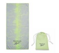 Reebok Telo Mare Microfibra Antisabbia | Asciugamano Microfibra Leggero Compatto | Telo Mare Grande 90x180 Con Sacca | Asciugamano Palestra Viaggio Piscina Gym Towel Grigio Lime Fantasia Nuvola