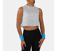 Reebok - Top Corto con Stampa Lux da Donna, Grey Marl, Taglia: S