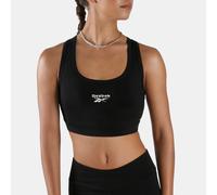 Reebok - Top reggiseno sportivo in cotone ID, Black, Taglia: S