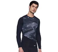 Reebok TS LS Comp Tee - AOP Maglietta da Uomo, Uomo, Maglietta, FJ4591, Nero, S