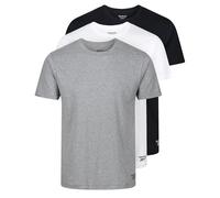 Reebok Uomo, Maglietta Girocollo, Nero/Bianco/Grigio, Confezione da 3, XL
