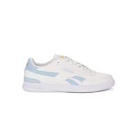 Reebok Women's Court Advance Clip Sneaker, Chalk Softblue Fiercegold, 37.5 EU