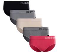 Reebok Womens Seamless Hipster Panties 5-Pack (Large, Black/Nude/Hot Pink/Rose Pink/Grey)'