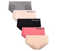 Reebok Womens Seamless Hipster Panties 5-Pack (Medium, Black/Nude/Hot Pink/Rose Pink/Grey)