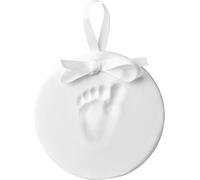 Reece Studio Kit di ornamenti natalizi per impronte di mani del bambino, fai da te in argilla per impronte di mani e impronte di mani, regalo neutro per genitori nuovi e in attesa, bianco