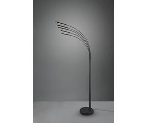 REED PIANTANA LED 5x LED, 3,5W 350lm, 3000K NERO OPACO AD ARCO 5 DIFFUSORI ORIENTABILI E INTENSITA' LUMINOSA REGOLABILE H. 195,5CM