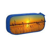 Reeds by the River - Astuccio per matite, trucchi, gioielli, portatile, da viaggio, nero, Blu, Taglia unica, Astuccio portamatite