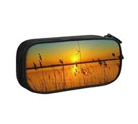 Reeds by the River - Astuccio per matite, trucchi, gioielli, portatile, da viaggio, nero, Nero , Taglia unica, Astuccio portamatite