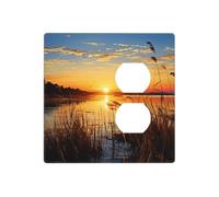 Reeds by the river Placche decorative per interruttore della luce, 2 prese di corrente, piastra elettrica in termoplastica, per dispositivo decoratore, viti incluse