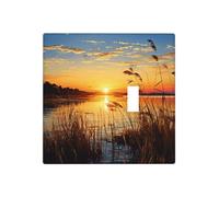 Reeds by the river Placche decorative per interruttore della luce, 2 prese di corrente, piastra elettrica in termoplastica, per dispositivo decoratore, viti incluse
