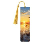 Reeds by The River Segnalibro in legno per uomini donne insegnanti regalo vintage fatto a mano segnalibri per leggere pagine segnapagine etichette regalo ornamenti segnalibri in legno con nappa