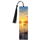 Reeds by The River Segnalibro in legno per uomini donne insegnanti regalo vintage fatto a mano segnalibri per leggere pagine segnapagine etichette regalo ornamenti segnalibri in legno con nappa