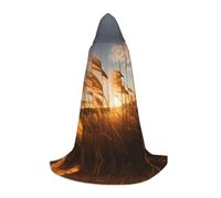 Reeds in the wind S stampato Halloween Wizard Capo | Costume per feste a tema | Mantello cosplay per adulti e ragazzi | Taglie S M L