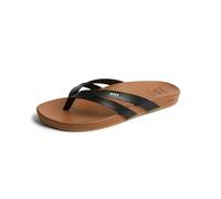 Reef Cushion Spring Joy Womens Flip Flop, Molded Cushion Footbed, Arch Support, Black/Tan, 9