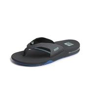 REEF Fanning - Infradito da uomo con apribottiglie, supporto per arco plantare, suola resistente, impermeabile, Gunmetal/Oceano, 42 EU