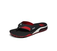 Reef Fanning Pregame Infradito da uomo, impermeabili, con apribottiglie, supporto per arco plantare, suola resistente, Nero/rosso, 44 EU