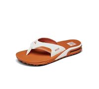Reef Fanning Pregame Infradito da uomo, impermeabili, con apribottiglie, supporto per arco plantare, suola resistente, Bianco/Arancione, 40 EU