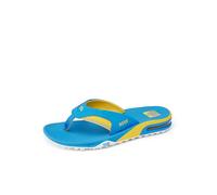 Reef Fanning Pregame Infradito da uomo, impermeabili, con apribottiglie, supporto per arco plantare, suola resistente, Blu/giallo., 40 EU