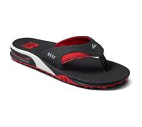 Reef Fanning Pregame Infradito da uomo, impermeabili, con apribottiglie, supporto per arco plantare, suola resistente, Nero/rosso, 44 EU