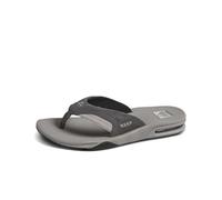 Reef - Infradito Fanning da Uomo con apribottiglie, Supporto per Arco Plantare, Suola Resistente, Impermeabili, Camoscio Grigio, 42 EU