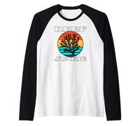 Reef Junkie Saltwater Aquarium Coral Reef Keeper Maglia con Maniche Raglan