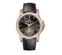 REEF TIGER Orologio da polso da uomo con lunetta in cristallo brillante meccanico automatico RGA1904 Tourbillon cinturino in pelle classico di lusso, RGA1904-PBBD, moderno