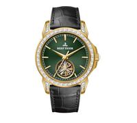 REEF TIGER Orologio da polso da uomo con lunetta in cristallo brillante meccanico automatico RGA1904 Tourbillon cinturino in pelle classico di lusso, RGA1904-PNBD, moderno