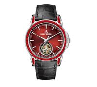 REEF TIGER Orologio da polso da uomo con lunetta in cristallo brillante meccanico automatico RGA1904 Tourbillon cinturino in pelle classico di lusso, RGA1904-YRBD, moderno