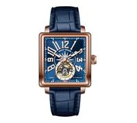REEF TIGER RT RGA5026 - Orologio automatico da uomo, con cassa quadrata, orologio meccanico in vera pelle super luminosa, RGA5026-PLL, Meccanico, a carica automatica, orologio automatico