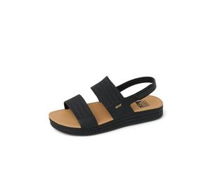 REEF Water Vista Womens Platform Sandal, Water Friendly, Adjustable Strap, Black/Tan, 5