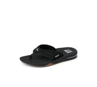 REEF Fanning Uomo Tanga Infradito Sandali IN Nero Argento Taglia UK 6 - 11