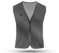 REEFLEXX Gilet da ciclismo da uomo, elegante gilet di sicurezza con colori/motivi accattivanti e forti riflettori, maggiore visibilità nel traffico., Antracite Glow, L-XL