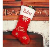 REEG Calze di Natale personalizzate con nome, regalo per lei, regalo per famiglia, fattoria, Babbo Natale (personalizzabili, rosso)