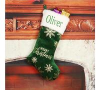 REEG Calze di Natale personalizzate con nome, regalo per lei, regalo per famiglia, fattoria, Babbo Natale (personalizzabili, verde)