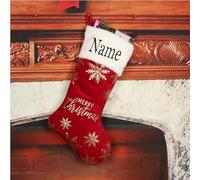 REEG Calze di Natale personalizzate con nome, regalo per lei, regalo per famiglia, fattoria, Babbo Natale (personalizzabili, bordeaux)