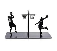 REEKOS Fermalibri Creativi Reggilibri Da Basket Scaffale Per Libri In Ferro Nero 2 Pezzi