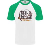 Reel Cool Nonno Divertente Pesca Pescatore Uomo S/S Maglietta Baseball