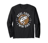 Reel Cool Twin Dad Fisherman Fishing Maglia a Manica