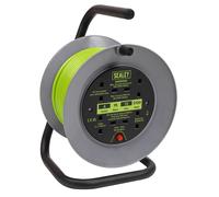 Sealey Cavo Rocchetto Con Termiche Viaggio 4 X 230V 15m - Verde BCR153TG
