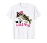 Reel Girls Fish Funny Cute Pesca Pesca da Donna Maglietta