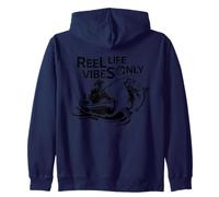 Reel Life Vibes Only Funny Fishing Pescatori - Fishing Vibes Felpa con Cappuccio