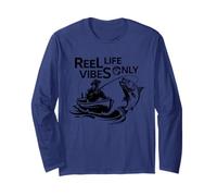 Reel Life Vibes Only Funny Fishing Pescatori - Fishing Vibes Maglia a Manica
