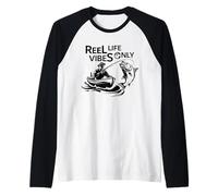 Reel Life Vibes Only Funny Fishing Pescatori - Fishing Vibes Maglia con Maniche Raglan