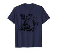 Reel Life Vibes Only Funny Fishing Pescatori - Fishing Vibes Maglietta