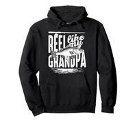 Reel Like My Grandpa Fisherman Grandfather to Grandchild Felpa con Cappuccio