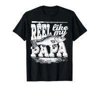 Reel Like My Papa Funny Fishing buddy Grand Son Daughter Maglietta